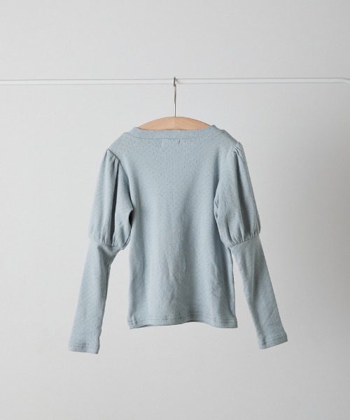 riziere(リジェール)の「透かし柄パフスリーブプルオーバー(Tシャツ/カットソー・キッズ・クリーム/ブルー系・120/110/100/90/150/140/130)」の13枚目の写真