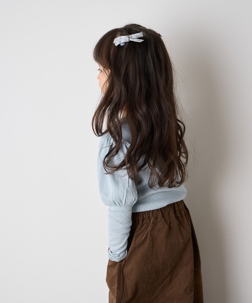 riziere(リジェール)の「透かし柄パフスリーブプルオーバー(Tシャツ/カットソー・キッズ・クリーム/ブルー系・120/110/100/90/150/140/130)」の19枚目の写真