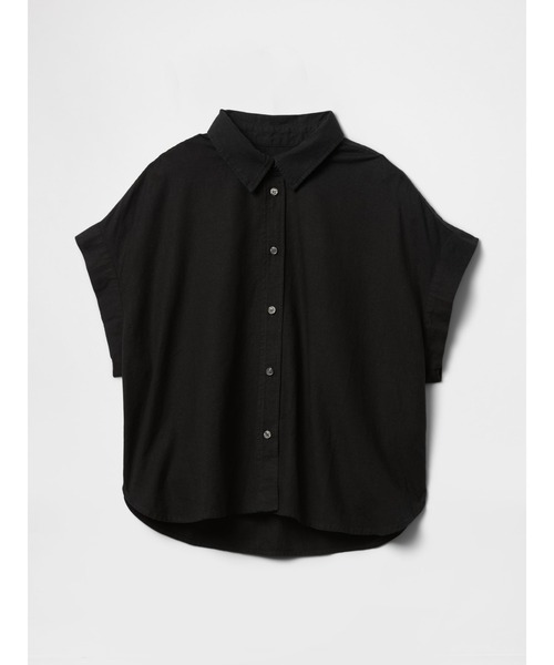 GAP(ギャップ)の「リネン混 クロップドシャツ(シャツ/ブラウス・レディース・レッド/ホワイト×ブルー/ブラック/オフホワイト・XS/S/M/L/XXS)」の8枚目の写真