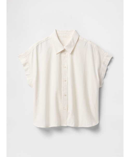 ギャップ　GAP リネン　シャツ　2枚セット　ホワイト　ベージュ　美品　麻　長袖 セール】リネン100％ オーバーサイズシャツ（シャツ/ブラウス