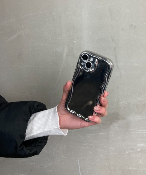 セール】ミラーウェーブ なみなみ シルバー メタリック 耐衝撃 TPU素材