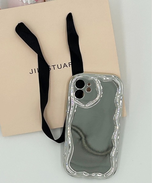 ミラーウェーブ なみなみ シルバー メタリック 耐衝撃 TPU素材