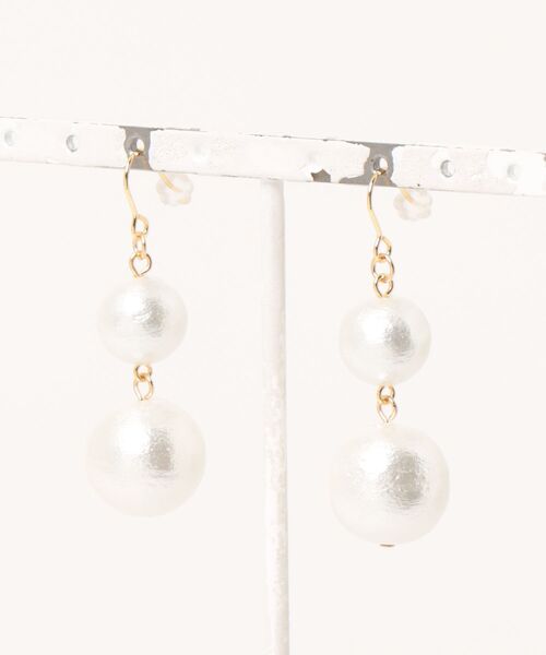 tone(トーン)の「【As】【金属アレルギー対応】NO.166 大粒パール ゆらゆら 2連ピアス(サージカルステンレス)(MA)(ピアス(両耳用)・レディース・ホワイト系2/ホワイト/シルバー/ゴールド・FREE)」の13枚目の写真