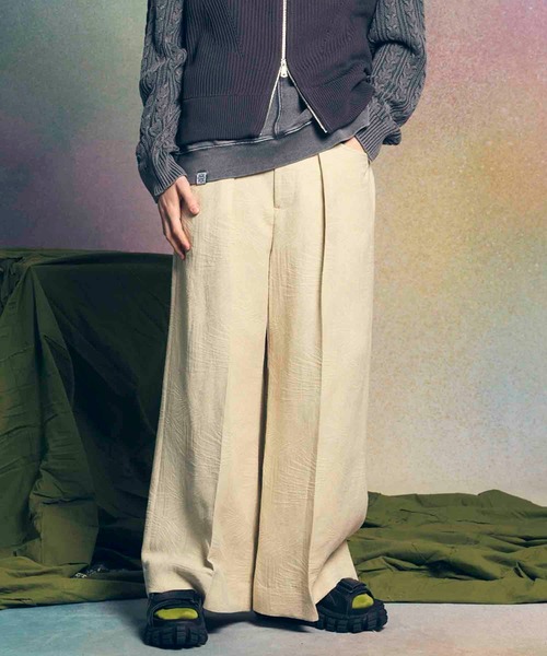 MAISON SPECIAL(メゾンスペシャル)の「《UNISEX》【LIMITED EDITION】Prime-Wide One-Tuck Baggy Pants/プライムワイドワンタックバギーパンツ【MAISON SPECIAL/メゾンスペシャル】(スラックス・メンズ・ラベンダー/その他1/その他2/その他3/ライトグレー/アイボリー/ブラック/ダークブラック/グレー/チャコールグレー/その他4・0/1)」の2枚目の写真