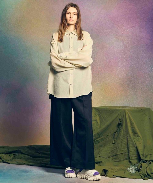 MAISON SPECIAL(メゾンスペシャル)の「《UNISEX》【LIMITED EDITION】Prime-Wide One-Tuck Baggy Pants/プライムワイドワンタックバギーパンツ【MAISON SPECIAL/メゾンスペシャル】(スラックス・メンズ・ラベンダー/その他1/その他2/その他3/ライトグレー/アイボリー/ブラック/ダークブラック/グレー/チャコールグレー/その他4・0/1)」の12枚目の写真