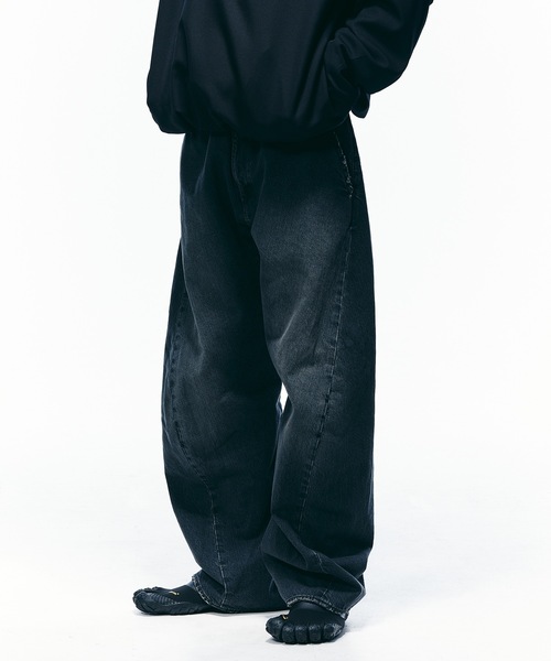 Jieda デニムパンツ ワイドパンツ ブラック ジエダ USED 3D CUTTING DENIM PANTS（デニムパンツ）｜Jieda（ジエダ）の