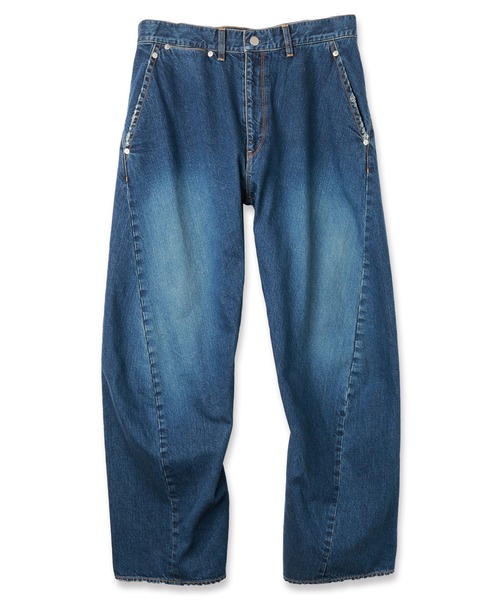 Jieda(ジエダ)の「USED 3D CUTTING DENIM PANTS(デニムパンツ・メンズ・インディゴブルー/ブラック・2/1)」の5枚目の写真