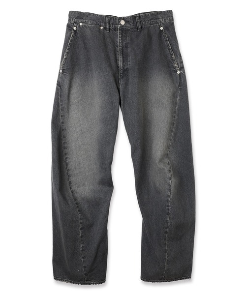 Jieda(ジエダ)の「USED 3D CUTTING DENIM PANTS(デニムパンツ・メンズ・インディゴブルー/ブラック・2/1)」の7枚目の写真