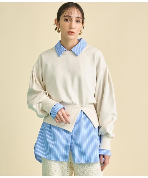 Settimissimo（セッティミッシモ）の「裏毛 バックオープン デザイン プルオーバー（スウェット・レディース・ブラック/アイボリー・FREE）」の20枚目の写真