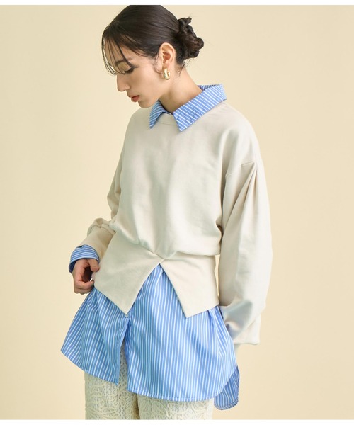 Settimissimo（セッティミッシモ）の「裏毛 バックオープン デザイン プルオーバー（スウェット・レディース・ブラック/アイボリー・FREE）」の22枚目の写真