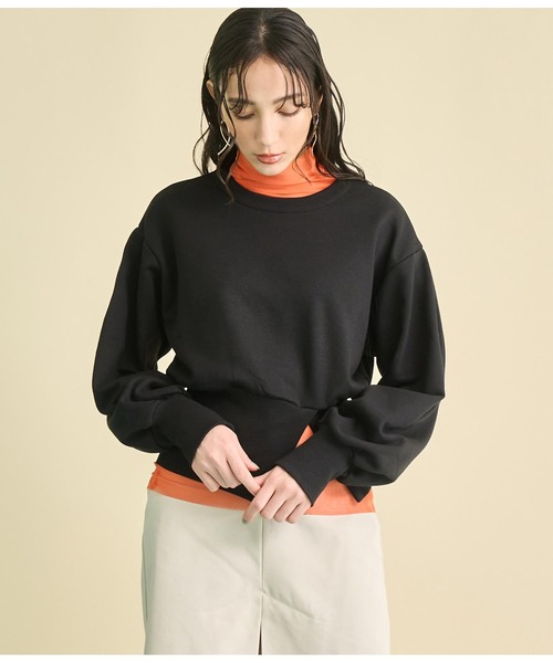 Settimissimo（セッティミッシモ）の「裏毛 バックオープン デザイン プルオーバー（スウェット・レディース・ブラック/アイボリー・FREE）」の5枚目の写真