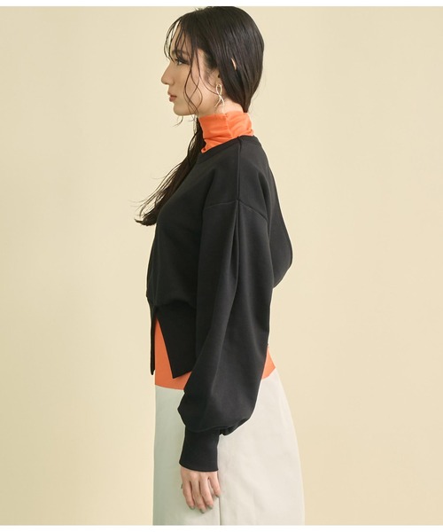 Settimissimo（セッティミッシモ）の「裏毛 バックオープン デザイン プルオーバー（スウェット・レディース・ブラック/アイボリー・FREE）」の12枚目の写真