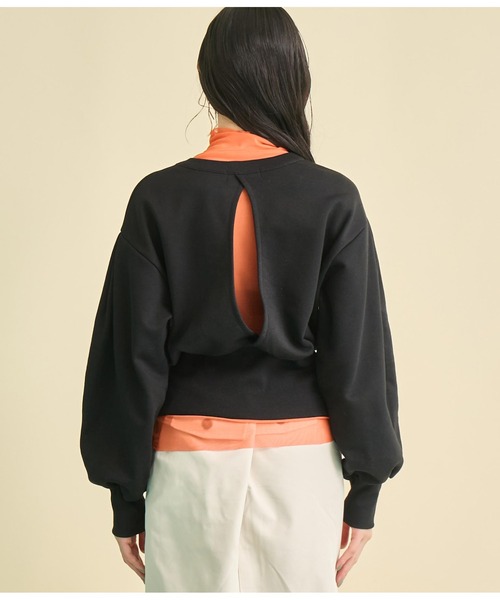 Settimissimo（セッティミッシモ）の「裏毛 バックオープン デザイン プルオーバー（スウェット・レディース・ブラック/アイボリー・FREE）」の13枚目の写真