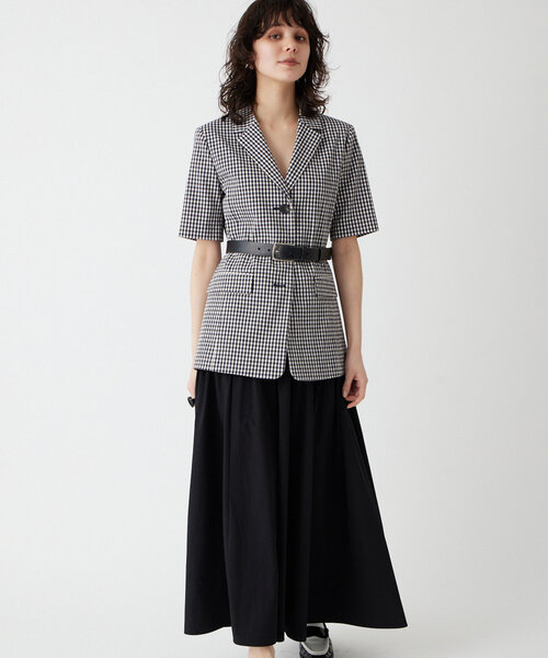 【新品・未使用】THE PAUSE シャイニーギャザースカート Whim Gazette(ウィム ガゼット)の【THE PAUSE】シャイニー