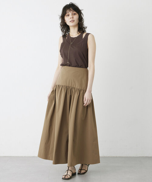 THE PAUSE（ザ ポーズ）の「【THE PAUSE】ギャザーキリカエスカート（スカート・レディース・ブラック/モカ・36/38）」の6枚目の写真
