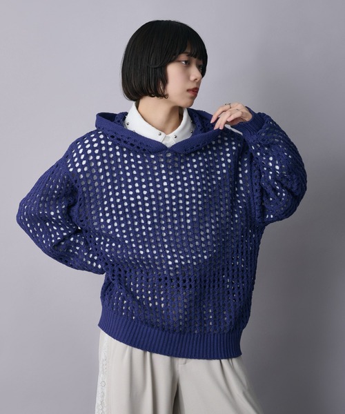 【狐独】メッシュデザインジップフーディ Ellno Loset Ellno Loset｜エルノロゼットのパーカー通販 - ZOZOTOWN