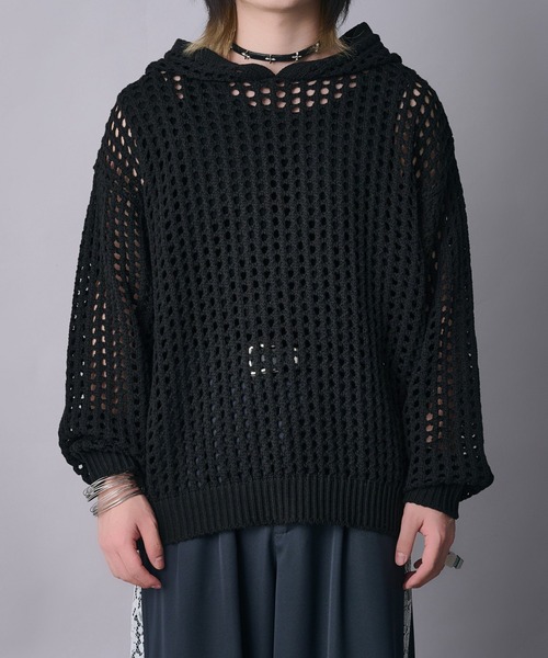 Ellno Loset（エルノロゼット）の「メッシュフーディ（パーカー・メンズ・ブラック/グレー/ブルー系その他・SMALL/MEDIUM/LARGE）」の11枚目の写真