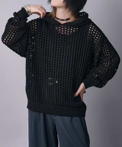 Ellno Loset（エルノロゼット）の「メッシュフーディ（パーカー・メンズ・ブラック/グレー/ブルー系その他・SMALL/MEDIUM/LARGE）」の12枚目の写真