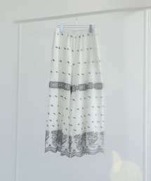 ESCAR | ■ESCAR バイカラー刺繍ワイドイージーパン(その他パンツ)
