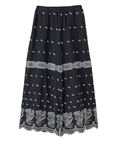 ESCAR（エスカー）の「■ESCAR バイカラー刺繍ワイドイージーパン（その他パンツ・レディース・オフホワイト/ブラック・FREE）」の14枚目の写真