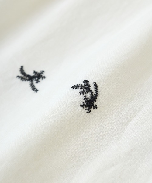 ESCAR（エスカー）の「■ESCAR バイカラー刺繍ワイドイージーパン（その他パンツ・レディース・オフホワイト/ブラック・FREE）」の11枚目の写真