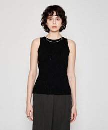 cloenc | 【手洗い可】ラメリブタンクトップ(ニット/セーター)