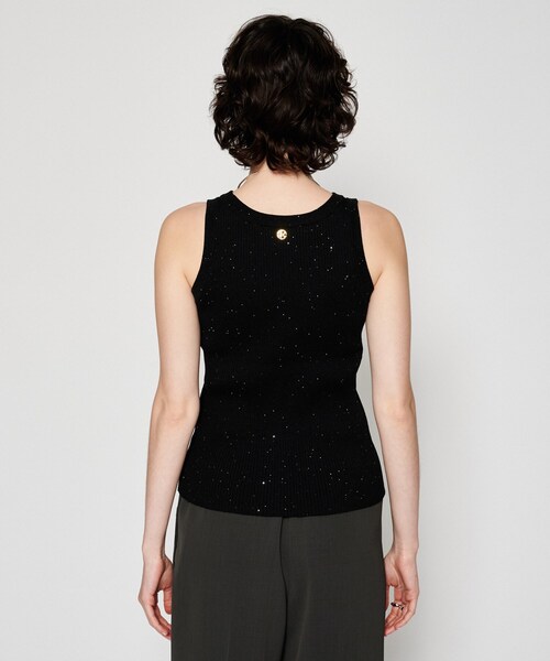 cloenc（クロエンス）の「【手洗い可】ラメリブタンクトップ（ニット/セーター・レディース・ブラック/ホワイト/ベージュ・02）」の10枚目の写真