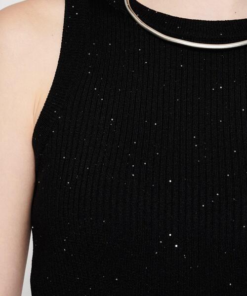 cloenc（クロエンス）の「【手洗い可】ラメリブタンクトップ（ニット/セーター・レディース・ブラック/ホワイト/ベージュ・02）」の11枚目の写真