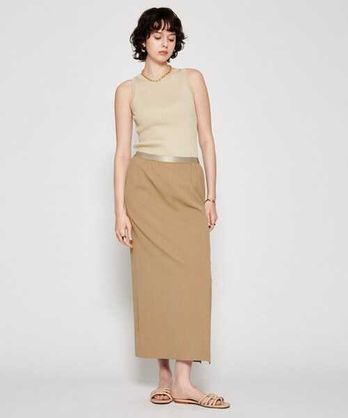 cloenc（クロエンス）の「【手洗い可】ラメリブタンクトップ（ニット/セーター・レディース・ブラック/ホワイト/ベージュ・02）」の12枚目の写真