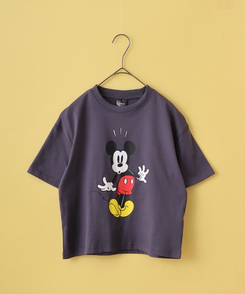 MICKEY MOUSE(ミッキーマウス)の「MICKEY MOUSE ミッキーマウス オーバーTシャツ KIDS(Tシャツ/カットソー・キッズ・グレー系2/グレー系3/グレー系4/チャコールグレー/チャコール/グレー系1・110/120/130/140/150/160)」の4枚目の写真