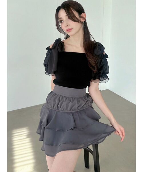 RESEXXY（リゼクシー）の「ボリュームリボンニットトップス（ニット/セーター・レディース・ブラック/ブルー/その他1・FREE）」の10枚目の写真