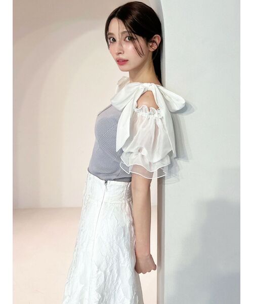 RESEXXY（リゼクシー）の「ボリュームリボンニットトップス（ニット/セーター・レディース・ブラック/ブルー/その他1・FREE）」の20枚目の写真