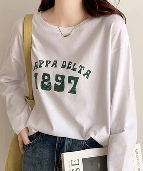 セール】フロントロゴプリント長袖Tシャツ（スウェット