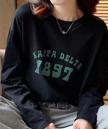 フロントロゴプリント長袖Tシャツ