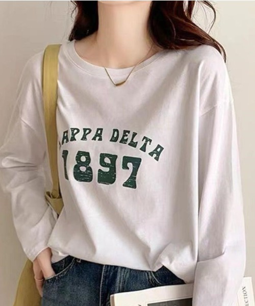 maison de LATIR（メゾンドラティール）の「フロントロゴプリント長袖Tシャツ（スウェット・レディース・ホワイト/ブラック・M/L/XL）」の10枚目の写真