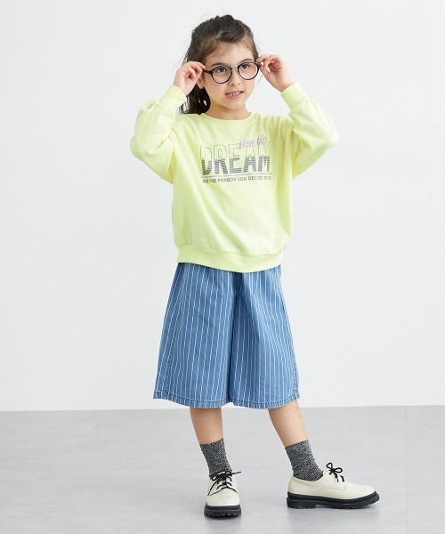 セール】綿100％ライトオンスデニムガウチョパンツ（女の子