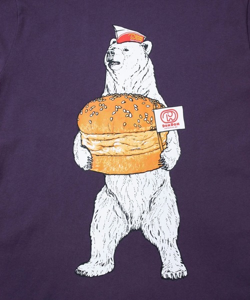 go slow caravan(ゴースローキャラバン)の「DOMDOM × gsc 手作り厚焼きたまごバーガークマTEE(Tシャツ/カットソー・メンズ・ホワイト/バイオレット・LARGE/MEDIUM/X-LARGE)」の14枚目の写真