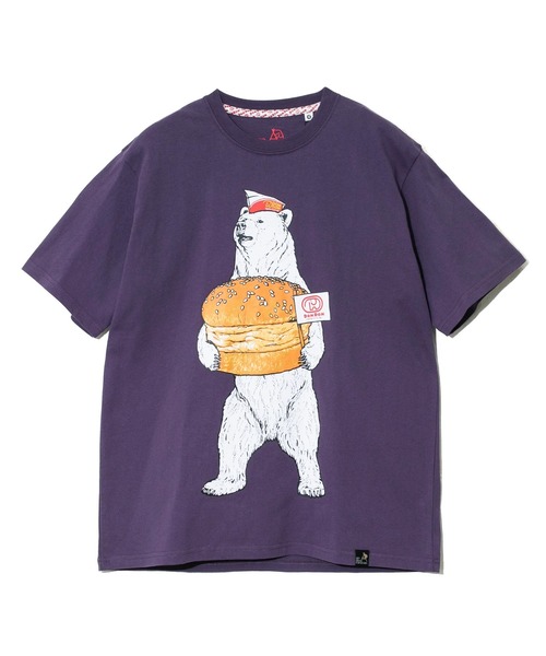 go slow caravan(ゴースローキャラバン)の「DOMDOM × gsc 手作り厚焼きたまごバーガークマTEE(Tシャツ/カットソー・メンズ・ホワイト/バイオレット・LARGE/MEDIUM/X-LARGE)」の17枚目の写真
