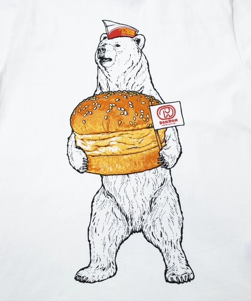 go slow caravan(ゴースローキャラバン)の「DOMDOM × gsc 手作り厚焼きたまごバーガークマTEE(Tシャツ/カットソー・メンズ・ホワイト/バイオレット・LARGE/MEDIUM/X-LARGE)」の13枚目の写真