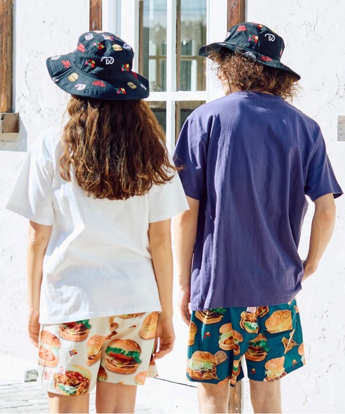 go slow caravan(ゴースローキャラバン)の「DOMDOM × gsc 手作り厚焼きたまごバーガークマTEE(Tシャツ/カットソー・メンズ・ホワイト/バイオレット・LARGE/MEDIUM/X-LARGE)」の5枚目の写真