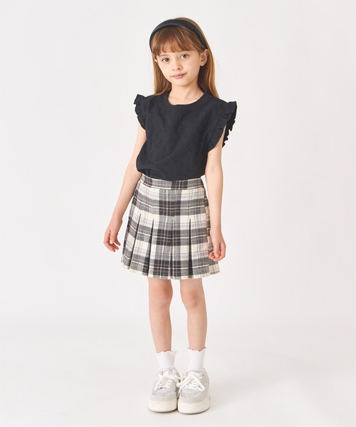 ever closet(エバークローゼット)の「花柄 ジャガード ノースリーブ カットソー(Tシャツ/カットソー・キッズ・ホワイト/ブラック/ラベンダー/イエロー・90cm/100cm/110cm/120cm/130cm/140cm)」の9枚目の写真