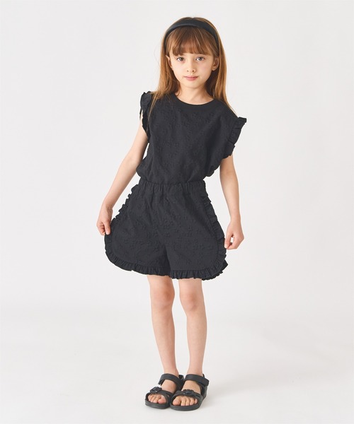 ever closet(エバークローゼット)の「花柄 ジャガード ノースリーブ カットソー(Tシャツ/カットソー・キッズ・ホワイト/ブラック/ラベンダー/イエロー・90cm/100cm/110cm/120cm/130cm/140cm)」の8枚目の写真