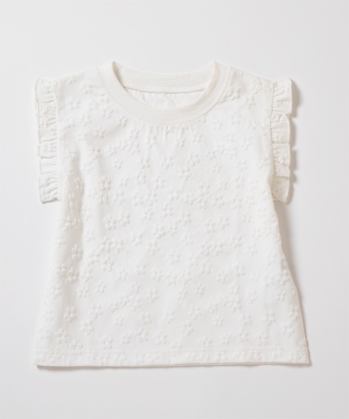 ever closet(エバークローゼット)の「花柄 ジャガード ノースリーブ カットソー(Tシャツ/カットソー・キッズ・ホワイト/ブラック/ラベンダー/イエロー・90cm/100cm/110cm/120cm/130cm/140cm)」の19枚目の写真