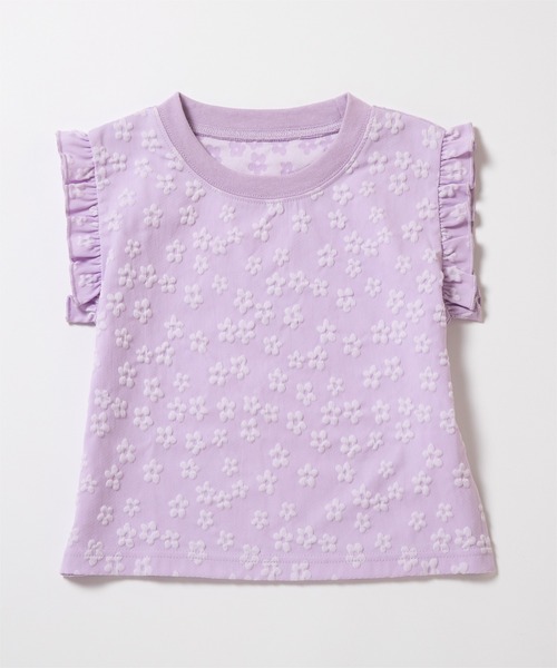 ever closet(エバークローゼット)の「花柄 ジャガード ノースリーブ カットソー(Tシャツ/カットソー・キッズ・ホワイト/ブラック/ラベンダー/イエロー・90cm/100cm/110cm/120cm/130cm/140cm)」の21枚目の写真
