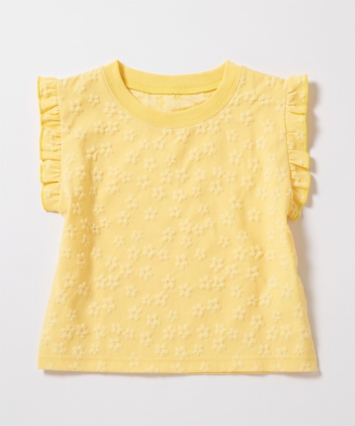 ever closet(エバークローゼット)の「花柄 ジャガード ノースリーブ カットソー(Tシャツ/カットソー・キッズ・ホワイト/ブラック/ラベンダー/イエロー・90cm/100cm/110cm/120cm/130cm/140cm)」の22枚目の写真