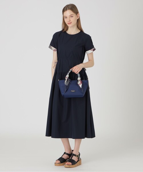 BLUE LABEL CRESTBRIDGE スカーフプリーツスカート ネイビー チュールプリーツスカート（スカート）｜BLUE LABEL CRESTBRIDGE