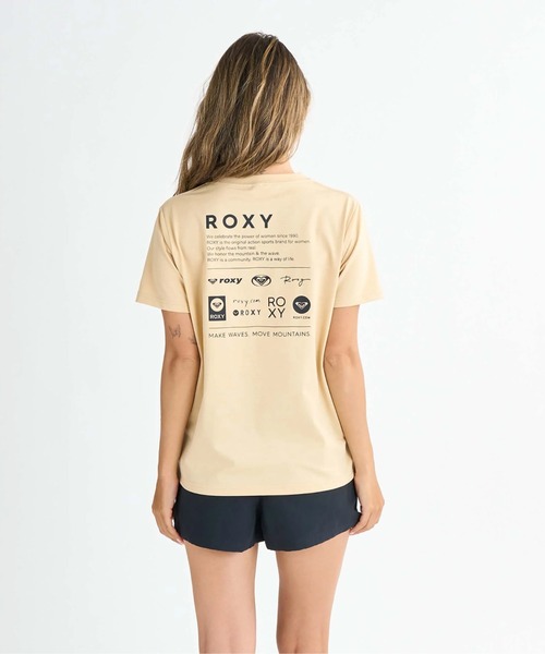 ROXY(ロキシー)の「HISTORICAL LOGO /ロキシーバックプリント半袖ラッシュガード(水着)(ラッシュガード・レディース・ホワイト/ブラック/ベージュ/グリーン・SMALL/MEDIUM/LARGE)」の4枚目の写真