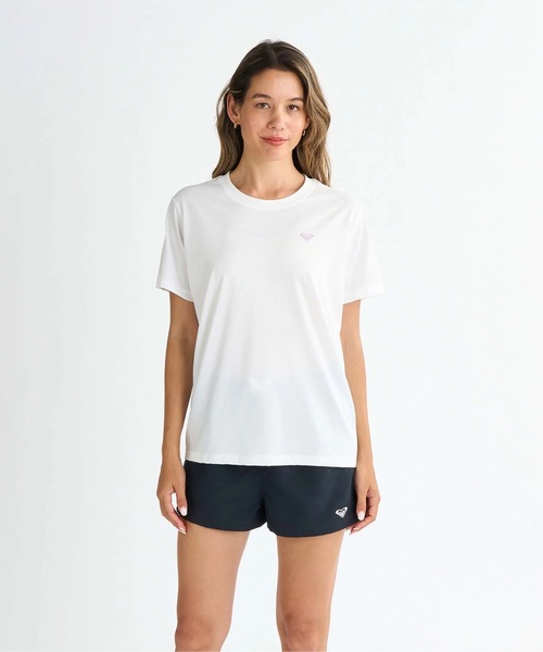 ROXY(ロキシー)の「HISTORICAL LOGO /ロキシーバックプリント半袖ラッシュガード(水着)(ラッシュガード・レディース・ホワイト/ブラック/ベージュ/グリーン・SMALL/MEDIUM/LARGE)」の5枚目の写真