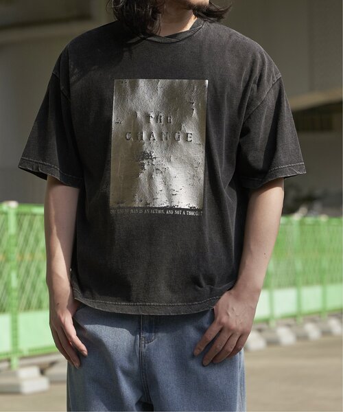 VENCEEXCHANGE（ヴァンスエクスチェンジ）の「スノーウォッシュ加工箔プリントTシャツ（Tシャツ/カットソー・メンズ・ブラック/チャコール/ダークグレー・M/L）」の9枚目の写真