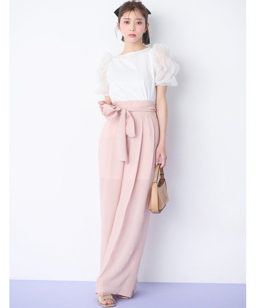 CELFORD（セルフォード）の「リボン付きシアーワイドパンツ（その他